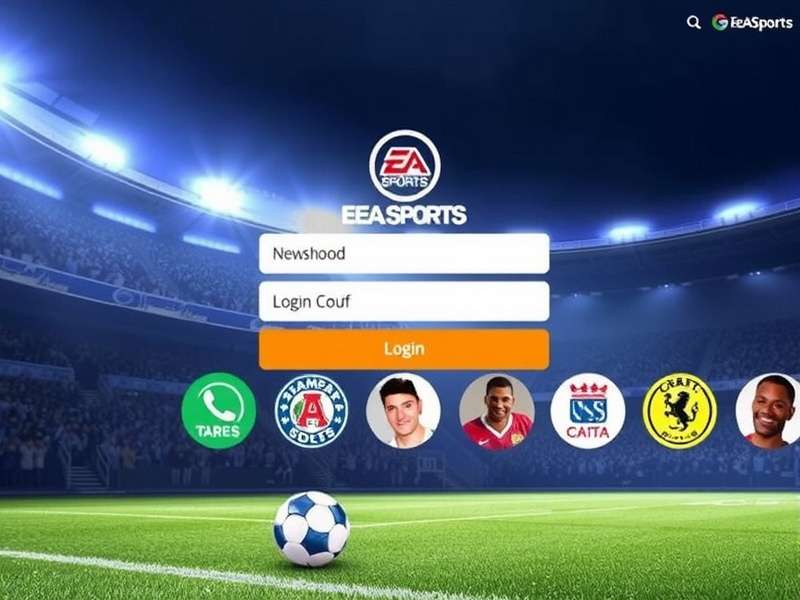 EA Sports login screen on multiple devices