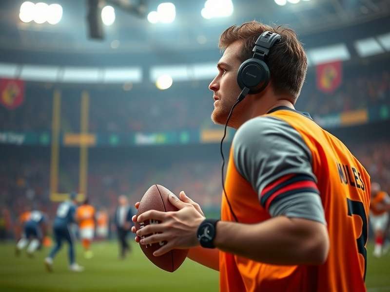 EA Sports gaming setup with multiple screens and controllers