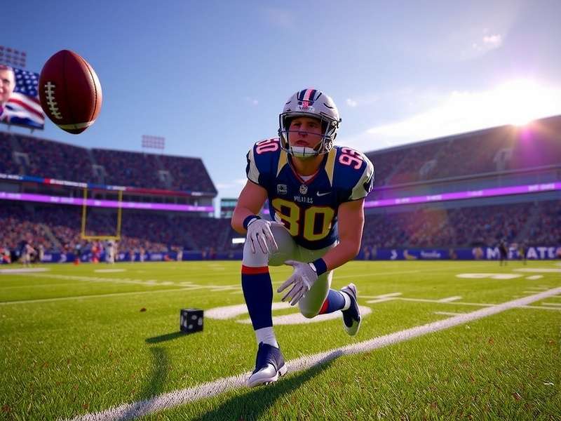 College football stadium at night with crowded stands