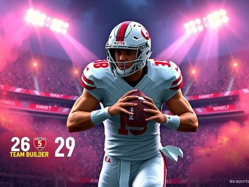 EA Sports College Football 26 Team Builder interface showing uniform customization options