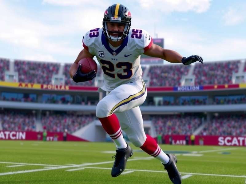 EA Sports College Football 26 gameplay screenshot on Xbox Series X showing a detailed stadium and player action