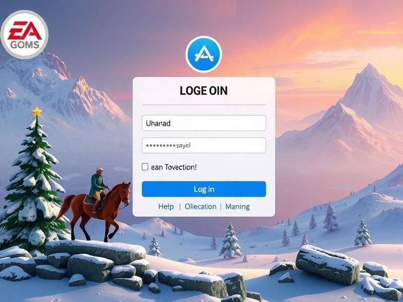 EA Sports gaming setup with multiple devices showing login screens