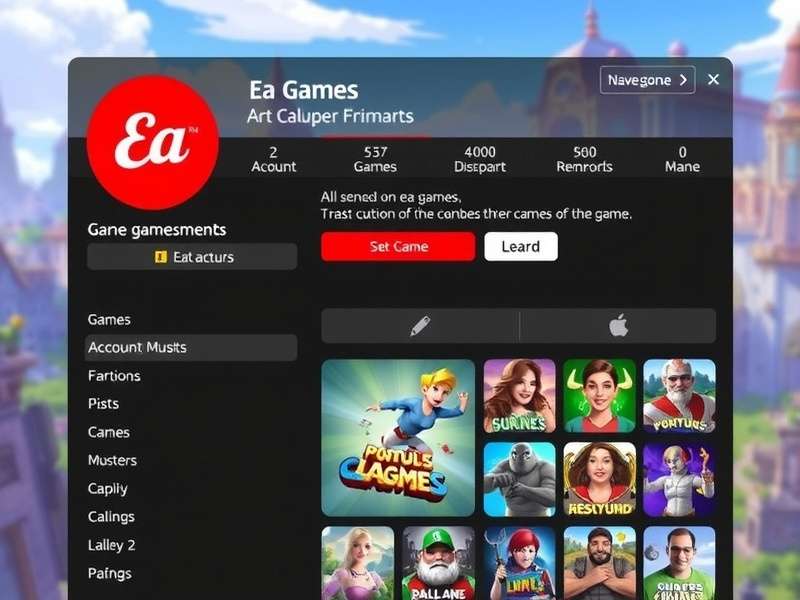 Dashboard of an EA Games Account showing security and linked platforms