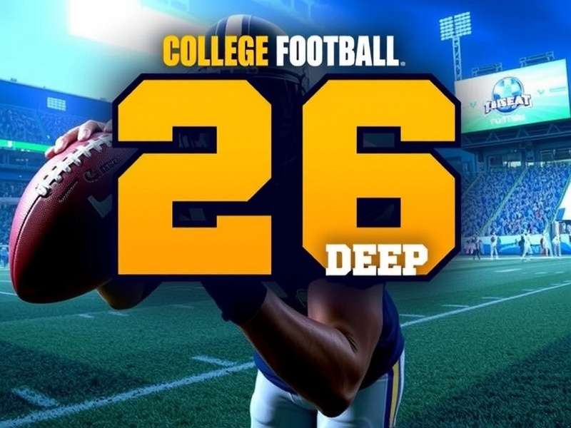 Screenshot of the College Football 26 Team Builder interface showing uniform and stadium customization options