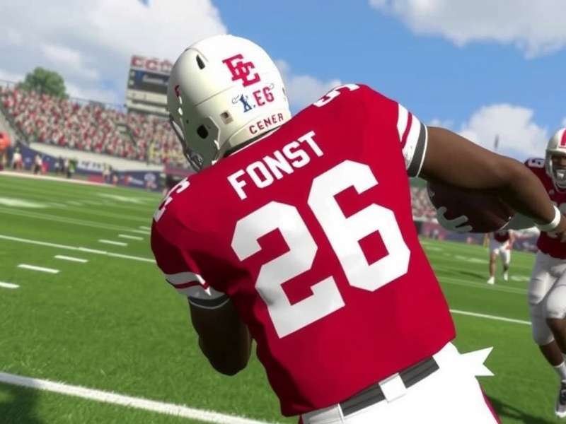 EA Sports College Football 26 PS5 gameplay screenshot showing a dramatic touchdown catch in a packed stadium