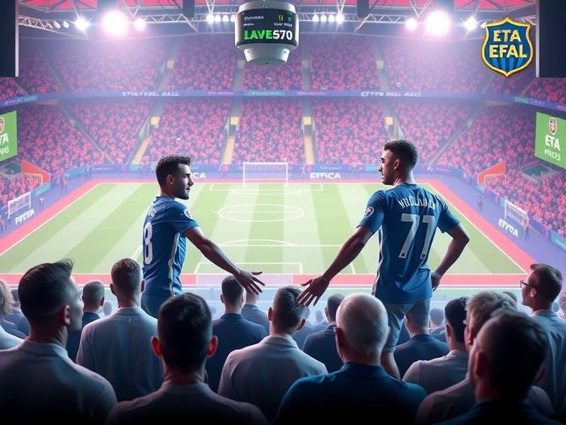 EA FC Mobile gameplay showcase featuring football action and stadium atmosphere