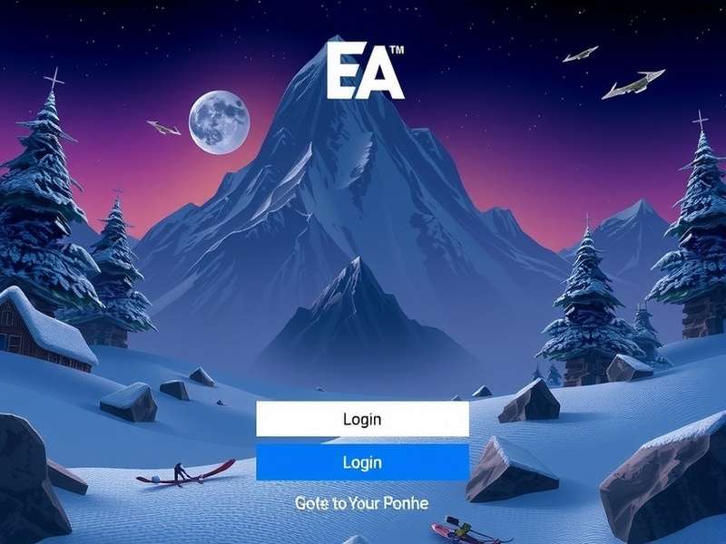 EA Login dashboard interface showing account overview and game library