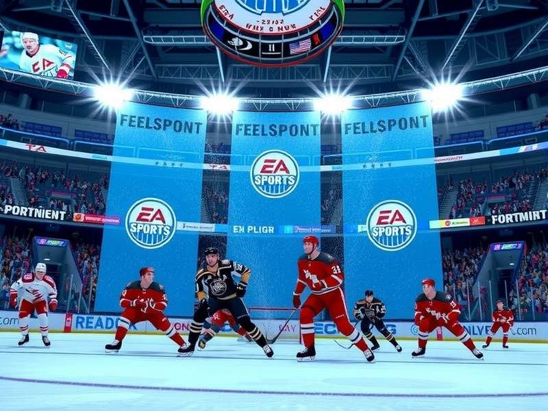 EA Sports NHL ice hockey gameplay action screenshot showing players on the rink