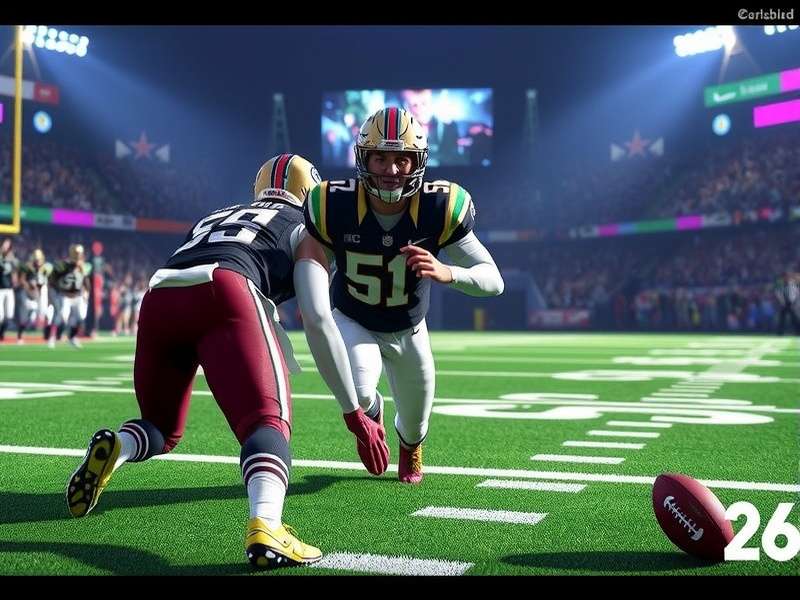 EA Sports College Football 26 cover art featuring a college stadium packed with fans, players in action, and the iconic EA Sports branding.